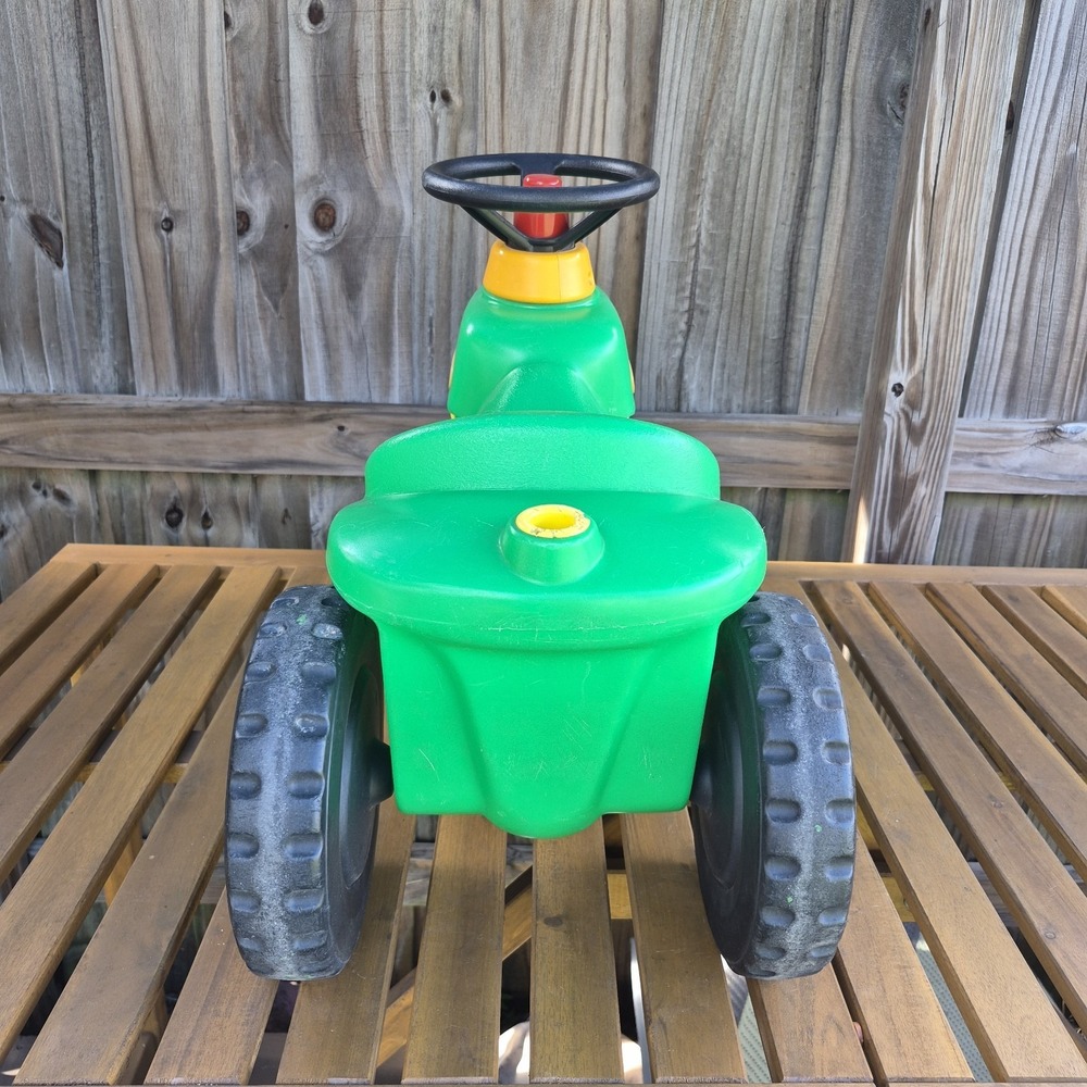 Vintage Little Tikes Child Size Green Ride On Tractor + Yellow Trailer RARE - Picture 5 of 15